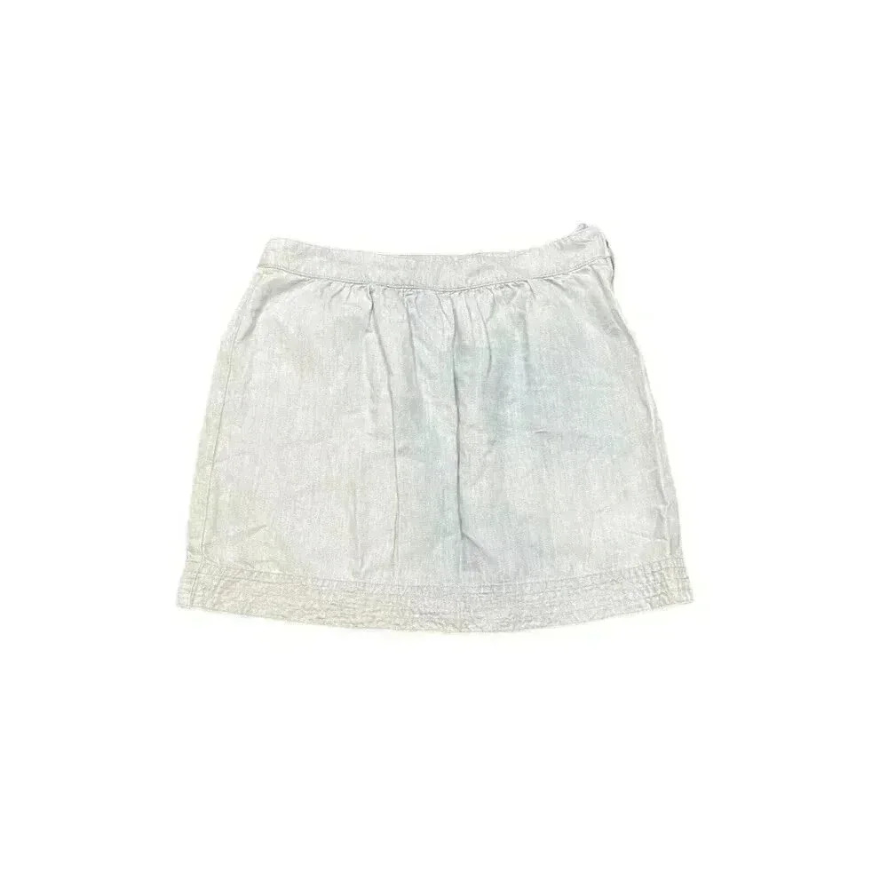 Ann Taylor‎ LOFT Linen Denim Blend Skirt Womens Size 10 Petite Blue Casual NWT